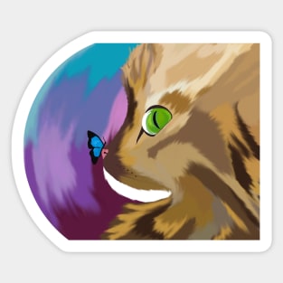 The Cat and the Butterfly Aura Sticker